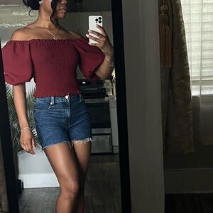 Must Go‼️‼️ Deep Burgundy Express Flared Sleeved Blouse